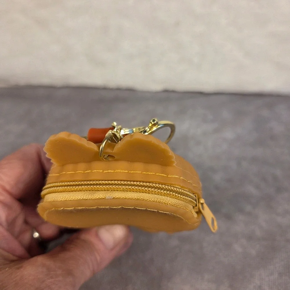 Cute Monster Coin Purse Keychain Charm Bag Zipper Holder Orange